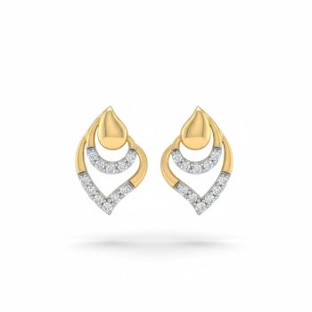 Conch Artistic Gold Diamond Stud-hover