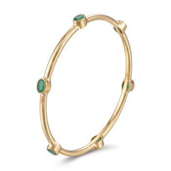 Mayura Emerald Oval Diamond Bangle-hover