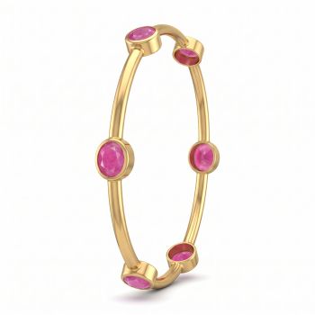 Luxurious Architectural Ruby Diamond Bangle-hover