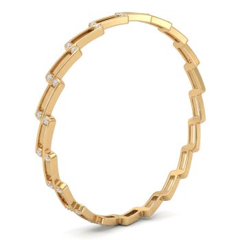 Trendy Wave Arch Diamond Bangle-hover