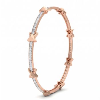 Contemporary Knot Rose Diamond Bangle-hover