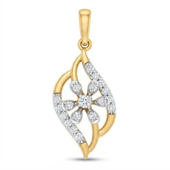 Modern Leaf Blossom Diamond Pendant-hover