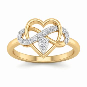 Infinite Heart Pear Diamond Ring-hover