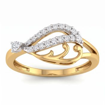 Enchanted Feather Wing Diamond Ring-hover