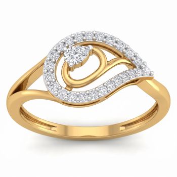 Swirling Paisley Pear Diamond Ring-hover