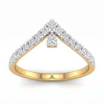 Regal Chevron Pear Diamond Ring-hover