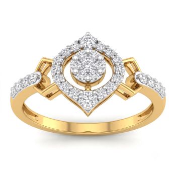 Royal Leaf Prism Diamond Ring-hover