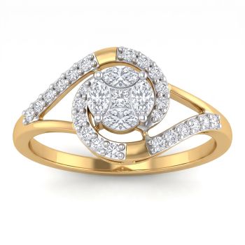 Marquise Spiral Cluster Diamond Ring-hover