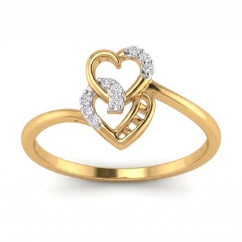 Amora Interlocking Heart Diamond Ring-hover