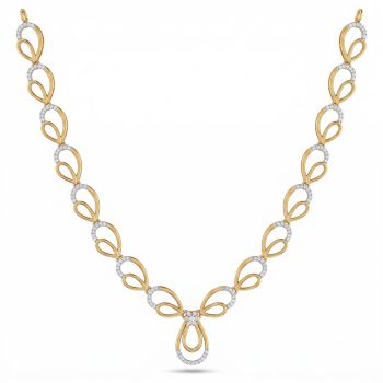 Pearl Drop Diamond Gold Necklace-hover