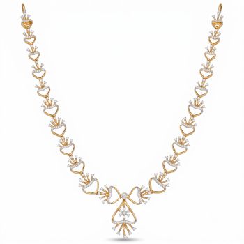 Heart Crown Diamond Gold Necklace-hover