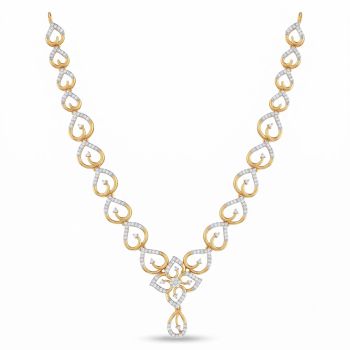 Heart Loop Diamond Gold Necklace-hover