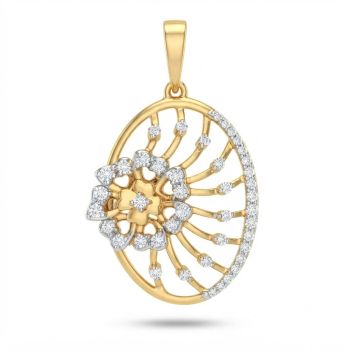 Sunlight Floral Medallion Diamond Pendant-hover