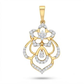 Florid Teardrop Diamond Pendant-hover