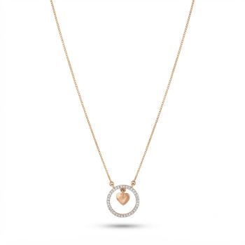 Floating Heart Rose Diamond Pendant-hover