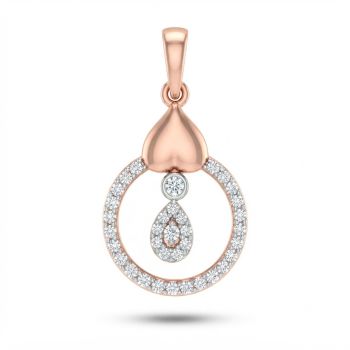 Heart Topped Rose Diamond Pendant-hover