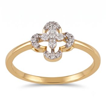Shining Leaf Clover Diamond Ring-hover