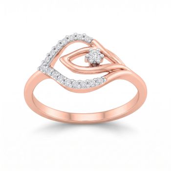 Passionate Rose Leaf Diamond Ring-hover