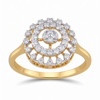Modern Flower Medallion Diamond Ring-hover