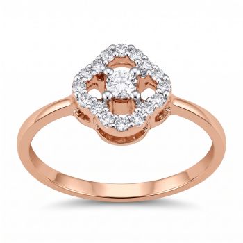 Exquisite Geometric Rose Diamond Ring-hover