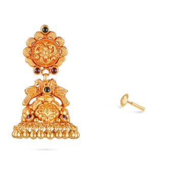 Bridal Wear Gold Jhumka Earring-hover