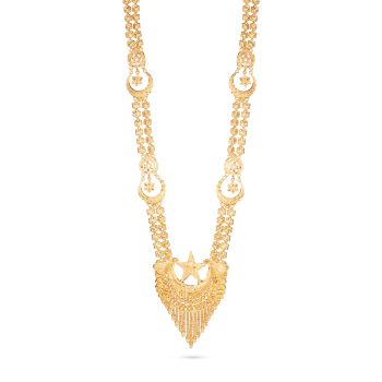Florished Gold Double Chain Star Malai-hover