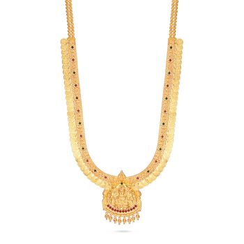 Florished Gold Lakshmi Coin Malai-hover