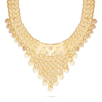 Intricate Gold Filigree Necklace-hover