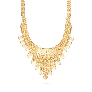 Artisan Gold Dangle Design Necklace-hover