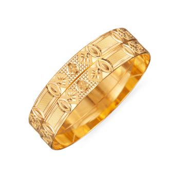 Contemporary Textured Gold Bangle-hover