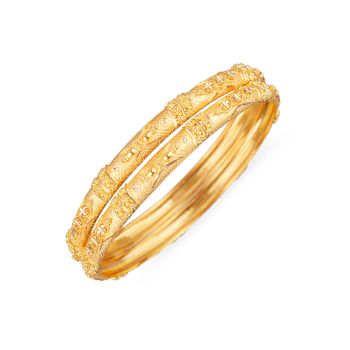 Calcutta Embossed Gold Bangle-hover