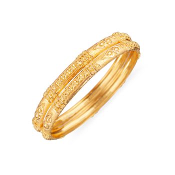Calcutta Embossed Gold Bangle-hover
