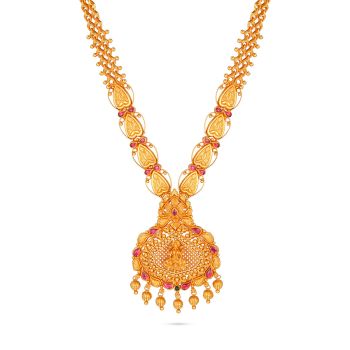 Fancy lakshmi Motif Flowerished Necklace-hover