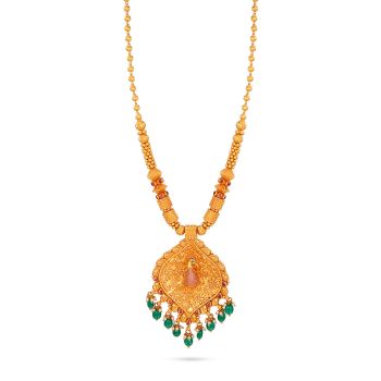 Fancy Mayil Drops Necklace-hover