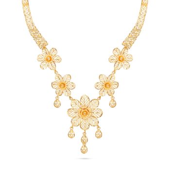 Classic Filigree Leaf Drop Necklace-hover