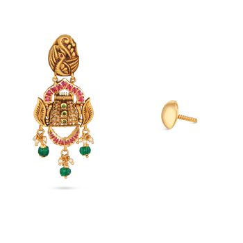 Antiqye Mayil Motif Earrings-hover