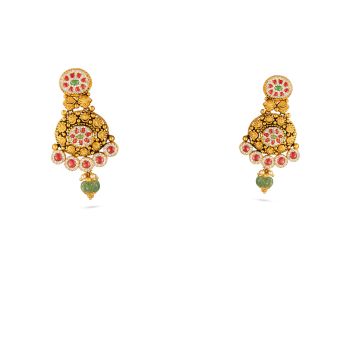Ornate Teardrop Bead Earring-hover
