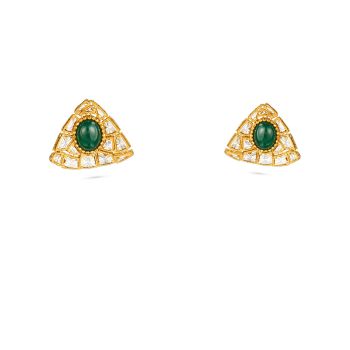 Emerald Triangle Stud Earring-hover