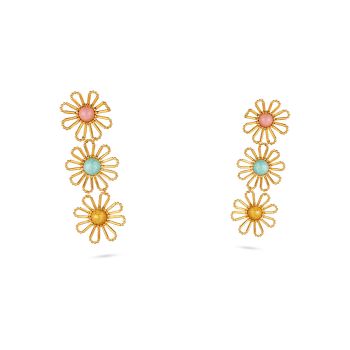 Fancy Floral Drop Earrings-hover