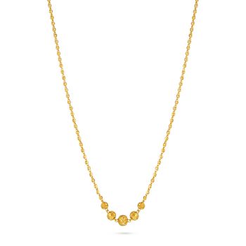 Textured Bead Gold Chain-hover
