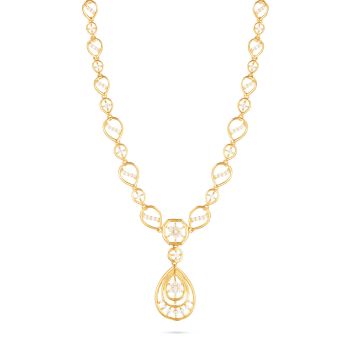 Elegant Geometric Link Gold Necklace-hover