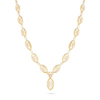 Contemporary Oval Gold Necklace-hover