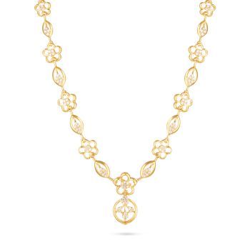 Contemporary Oval Floral Necklace-hover