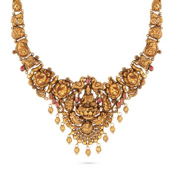 Fancy Antique Lakshmi Chained Necklace-hover