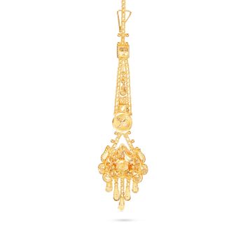 Gold Bridal Nethichudi with Drops-hover