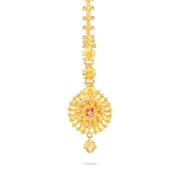 Gold Bridal Nethichudi with Drops-hover