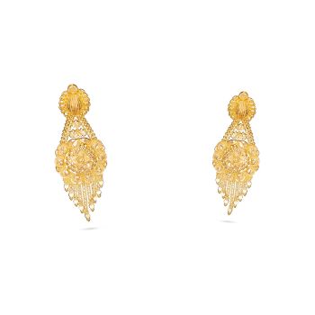 Artisan Gold Filigree Drop Earring-hover