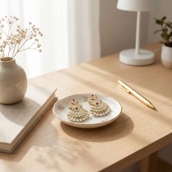 Elegant Floral Motif Drop -hover