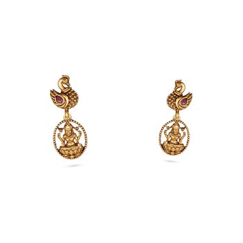 Mayil Lakshmi Motif Drop Earring-hover