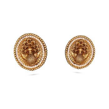 Traditional Mayil Stud Earrings-hover